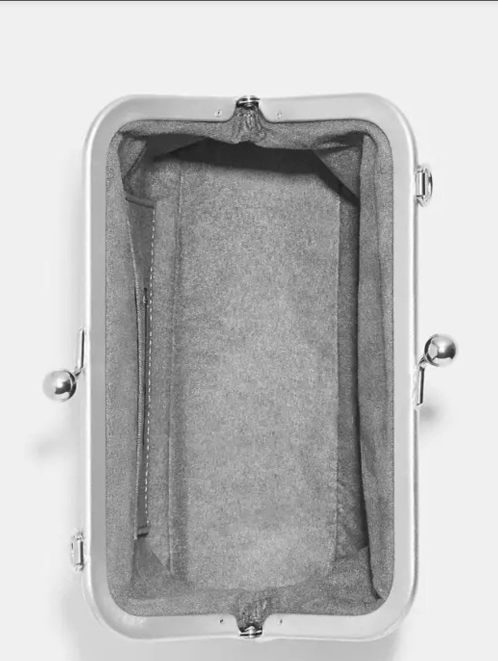 🩶▪️Coach▪️ ‼️Rare Sold Out‼️Metallic Nora  Silver Kisslock Wristlet Crossbody - Picture 4 of 11